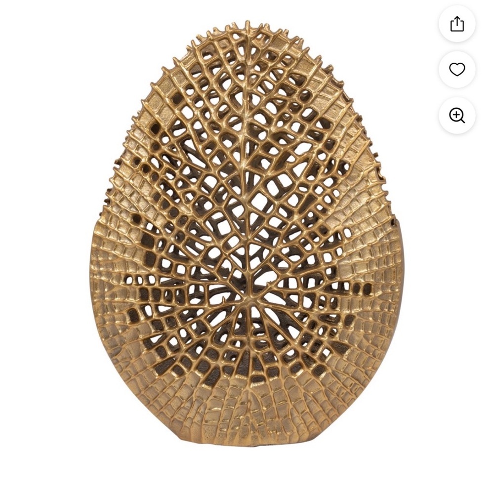 Stunning Sagebrook Home Modern Gold Web Cut-Out Table Vase - 18"